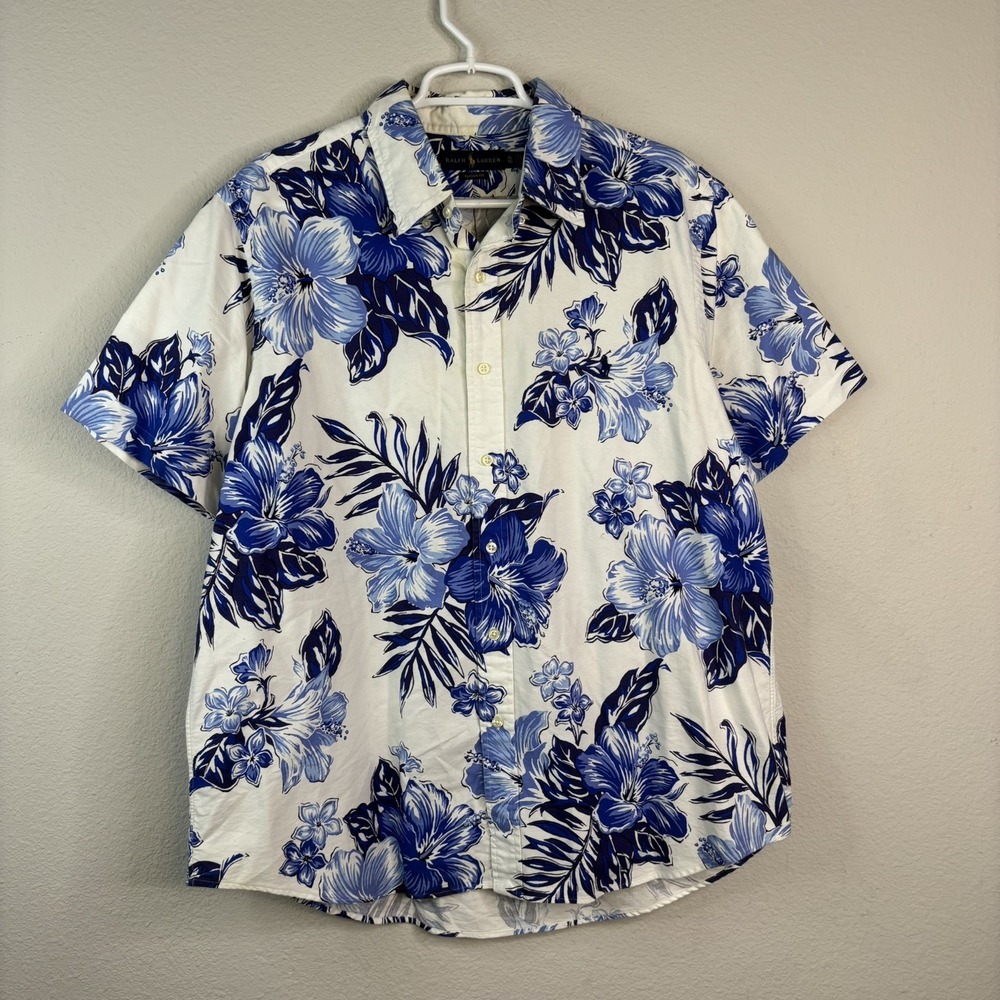 Rare Ralph Lauren Hawaiian Floral Shirt Mens Size XL Classic Fit Tropical